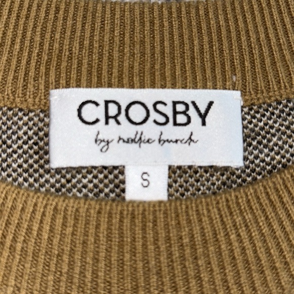 CROSBY Bixby Cashmere Blend Intarsia Leopard Crewneck Long Puff Sleeve Sweater - Picture 3 of 6